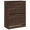 Dulap de pantofi 2 sertare rabatabile, stejar maro, 80x42x108cm
