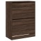 Dulap de pantofi 2 sertare rabatabile, stejar maro, 80x42x108cm