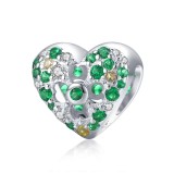 Charm Argint Talisman -INIMA Verde Safir si Infinit- CHA1093A, Argintboutique