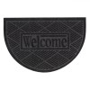 Covoraș Intrare, Semicerc, Mesaj Welcome, Gri, 60x25x0.5 cm, Cauciuc-Mochetă, Oem