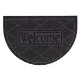 Covoraș Intrare, Semicerc, Mesaj Welcome, Gri, 60x25x0.5 cm, Cauciuc-Mochetă, Oem