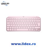 Tastatura iluminata Logitech MX Keys Mini, Wireless, layout US INTL, Rose