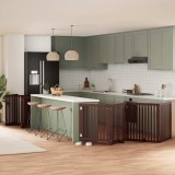 vidaXL Poartă c&acirc;ini pliabilă cu ușă 12 panouri maro 960 cm, lemn plop 3155696