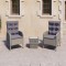 vidaXL Set mobilier grădină, 3 piese, gri, poliratan și sticlă 3058534