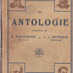 AS - CONSTANTIN BONDESCU - ANTOLOGIE PENTRU CLASA III-A (CU AUTOGRAF)