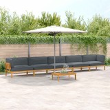 vidaXL Set de canapea cu pernă 6 pcs Antracit Lemn Solid de Acacia 3418604