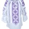Bluza tip ie dama RDB2, alb/mov , marimea L