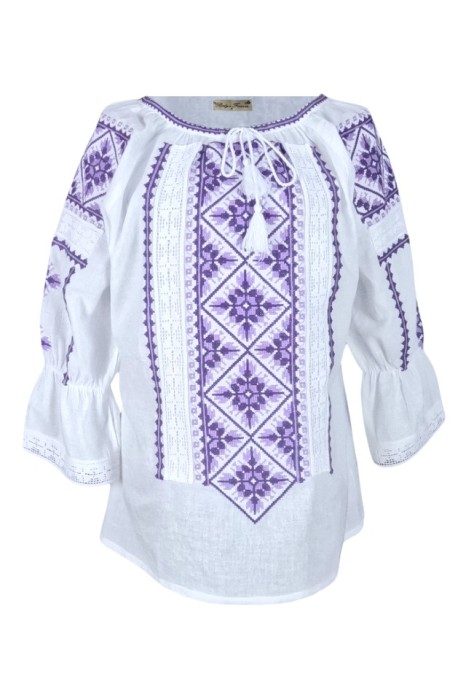 Bluza tip ie dama RDB2, alb/mov , marimea L