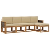 vidaXL Set de canapele de exterior 5 pcs Natural și Bej Poliester 3385129