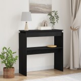 Măsuță Consola VidaXL Stejar Negru 80x30x80cm Lemn Masiv Hol Living Modernă
