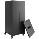 Outsunny Container pentru Peleți 45 Kg cu Roți, Capac, Fereastră și Sită, Negru | Aosom Romania