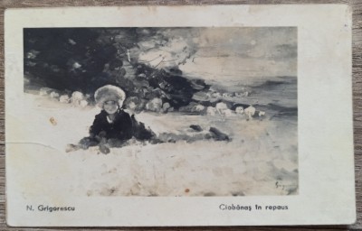 Ciobanas in repaus, N. Grigorescu// CP foto