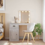 Cumpara ieftin Masă de toaletă cu LED-uri, gri sonoma, 90x42x132,5 cm