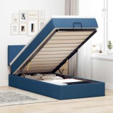 vidaXL Cadru de pat otoman cu saltea țesătură albastră 80x200cm 3312186