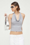 Abercrombie &amp; Fitch top culoarea gri, neted