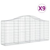 Cumpara ieftin Cosuri gabion arcuite 9 buc, 200x30x80/100cm, fier galvanizat