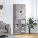VidaXL Dulap &icirc;nalt, gri beton, 69,5x34x180, lemn compozit