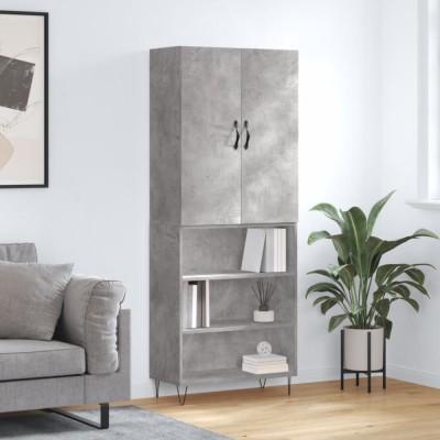 vidaXL Dulap &amp;icirc;nalt, gri beton, 69,5x34x180, lemn compozit foto