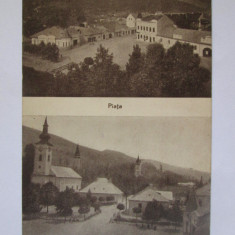 Zlatna(Alba):Piața și bisericile,carte postala circulata 1941