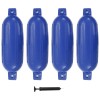 Bara Protectie Barca vidaXL, 4 Bucati, Albastru, 58.5x16.5cm, PVC, + Pompa, Gonflabila, Fender