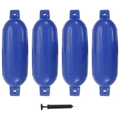 vidaXL Bară de protecție barcă, 4 buc., albastru, 58,5x16,5 cm, PVC