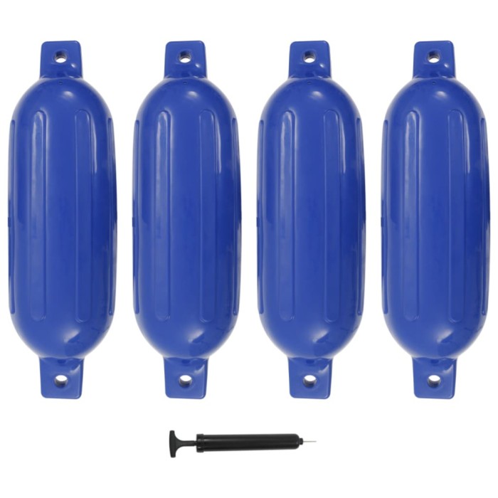 vidaXL Bară de protecție barcă, 4 buc., albastru, 58,5x16,5 cm, PVC
