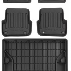 Set Covorase Auto Cauciuc Negro Audi A6 C6 2008-2011 Facelift Pro Line Tip Tavita 3D 3D408852 + Tavita Portbagaj Negro Audi A6 C6 2008-2011 Combi TM40