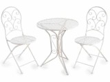 Cumpara ieftin Set mobilier gradina masa 2 scaune fier alb &Oslash; 60 cm x 70 H, 38 x 53 x 90 H
