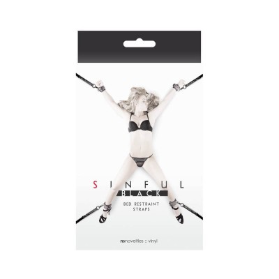 Sinful Black Bed Restraint Straps foto