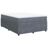 Cumpara ieftin Pat box spring cu saltea, gri inchis, 140x200 cm, catifea