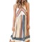 F559 Rochie midi de vara cu buzunare si model in dungi