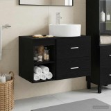 Cumpara ieftin Set dulap baie 2 buc. Stejar Negru 79,5 x 44,5 x 76 cm