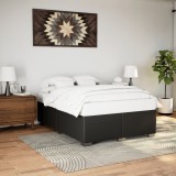VidaXL Cadru de pat, negru, 140x200 cm, piele ecologică