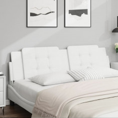 vidaXL Pernă pentru tăblie pat, alb, 180 cm, piele artificială