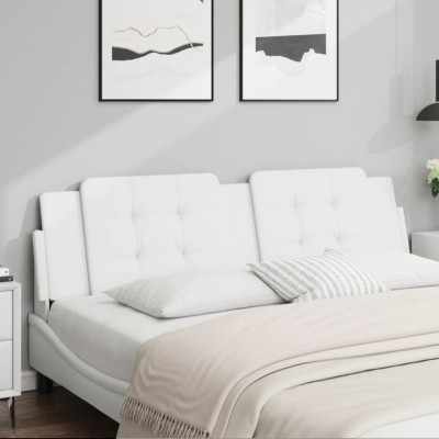 Perna pentru tablie pat, alb, 180 cm, piele artificiala GartenMobel Dekor foto