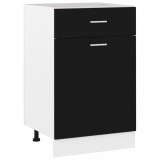 vidaXL Dulap inferior cu sertar &ldquo;Lyon&rdquo;, negru, 50x46x81,5 cm