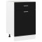 Gossi dulap inferior cu sertar, negru, 50x46x81,5 cm, lemn prelucrat