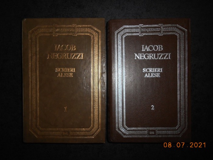 IACOB NEGRUZZI - SCRIERI ALESE 2 volume (1992, editie cartonata)