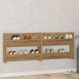 vidaXL Dulapuri pentru pantofi de perete 2 pcs stejar artizanal