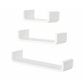 HomCom Mensola Rettangola set da 3 pezzi, bianco