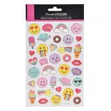 Autocolante cu Emoticons, Donuts și &Icirc;nghețată - Set 36 buc, CMCLASS