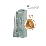 Vopsea de par profesionala fara amoniac SUPERB.COLOR 100 ml - Pro.Co - 9/3 BLOND SUPER DESCHIS AURIU