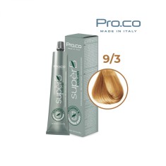 Vopsea de par profesionala fara amoniac SUPERB.COLOR 100 ml - Pro.Co - 9/3 BLOND SUPER DESCHIS AURIU