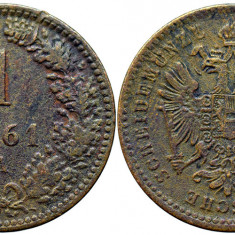 1861 A (Viena), 1 kreuzer - Franz Joseph - Imperiul Habsburgic!