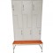 Vestiar metalic Premium 6 usi Z (3x2) si bancuta 1200x750x2200 mm (LxlxH), Neasamblat, PLUS