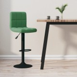 vidaXL Scaun de bar, verde &icirc;nchis, catifea