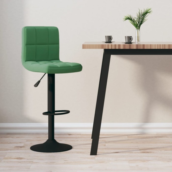 vidaXL Scaun de bar, verde &icirc;nchis, catifea
