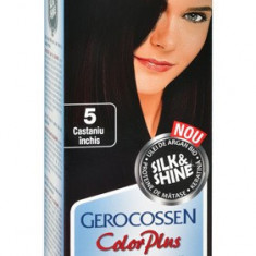 Vopsea de par Silk & Shine 5 Castaniu inchis - Color Plus, 50g, Gerocossen