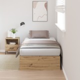 vidaXL Cadru pat cu depozitare din stejar artizanal 90x190 cm