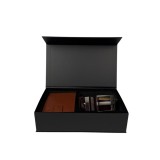 Cumpara ieftin Set cadou pentru barbati, Portofel + Curea, piele naturala, model elegant, Maro, SET11